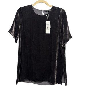 Eileen Fisher Women's Velvet Pullover Short Sleeve Blouse NWT XXS